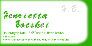 henrietta bocskei business card